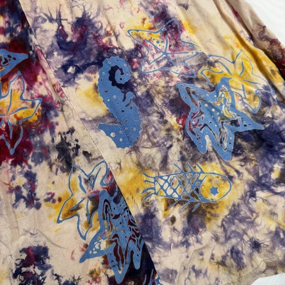 OK Mike Sleeveless Wide Leg Button Up Jumpsuit Womens One Size Multicolor - Picture 10 of 11